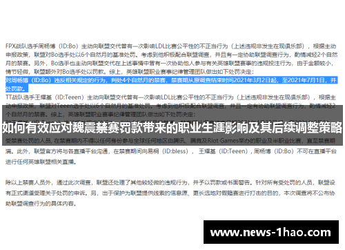 如何有效应对魏震禁赛罚款带来的职业生涯影响及其后续调整策略