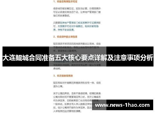 大连鲲城合同准备五大核心要点详解及注意事项分析