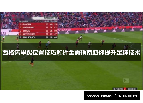 西格诺里踢位置技巧解析全面指南助你提升足球技术